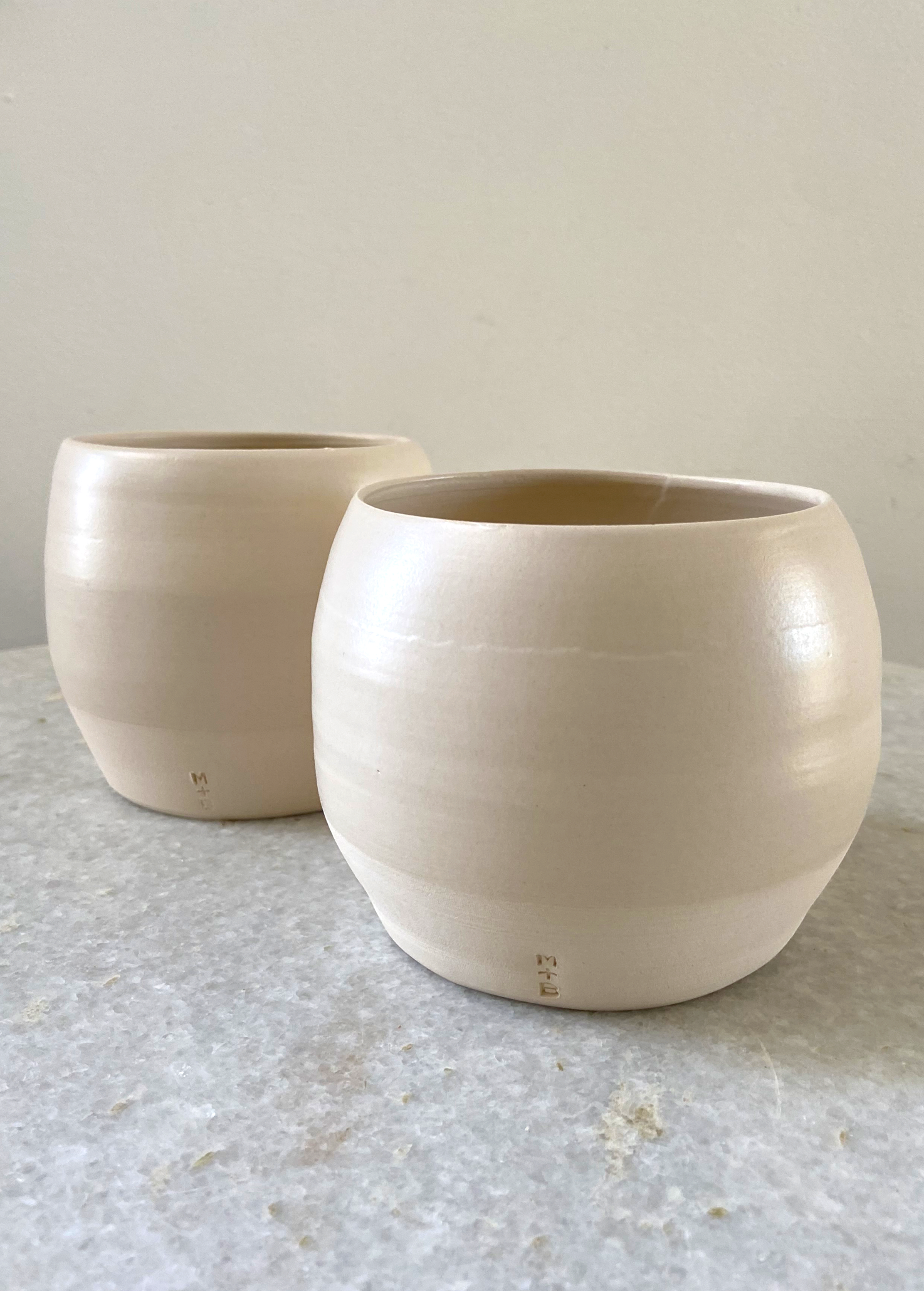 Round vases by Gill Marles